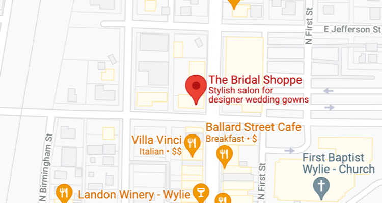 The Bridal Shoppe of Wylie location. Mobile image